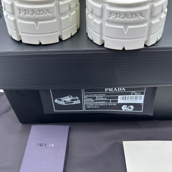 Women’s Prada re-wheel gabardine sneaker in Desert beige size 40.5 Italy - Picture 9 of 12